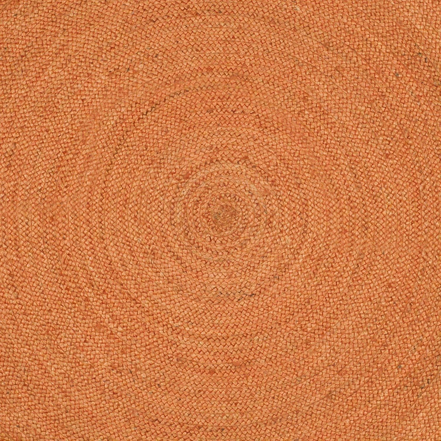 Ripaz Vogue - Rug Round in Jute Hand Braided Rustic Look Rug Orange with Beige Border