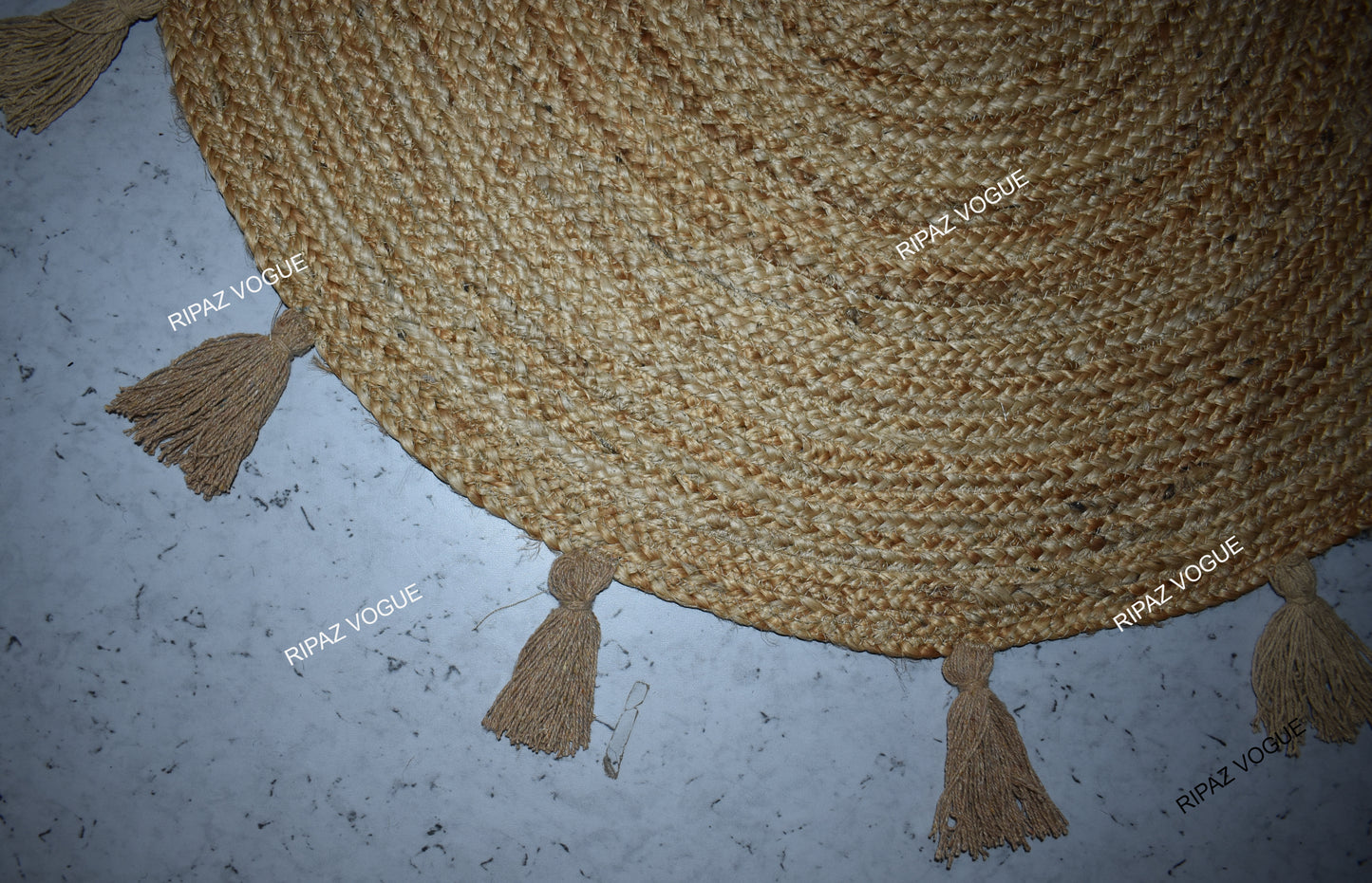 Ripaz Vogue - Jute Area Rug Round Hand Braided Farmhouse Jute Door Mat